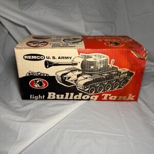 Vintage 1960's - LIGHT - US Army Bulldog Tank by Remco w Original Box